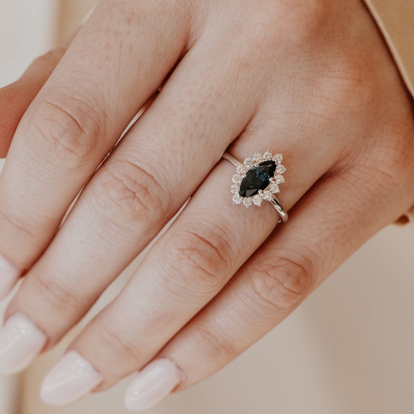 The Nova 1.09 ct Marquise Blue Sapphire Ring
