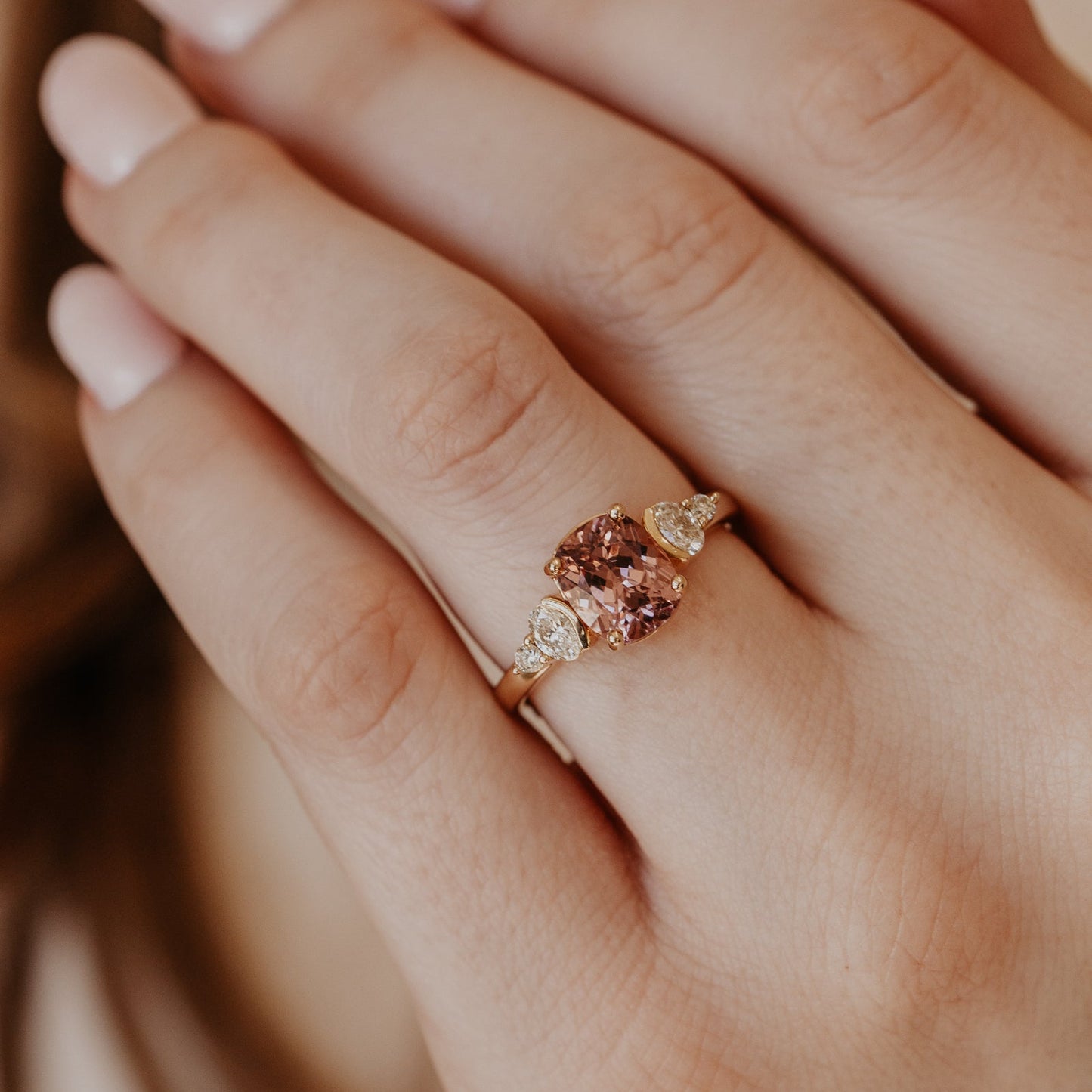 The Betty 2.14 ct Cushion Garnet Ring