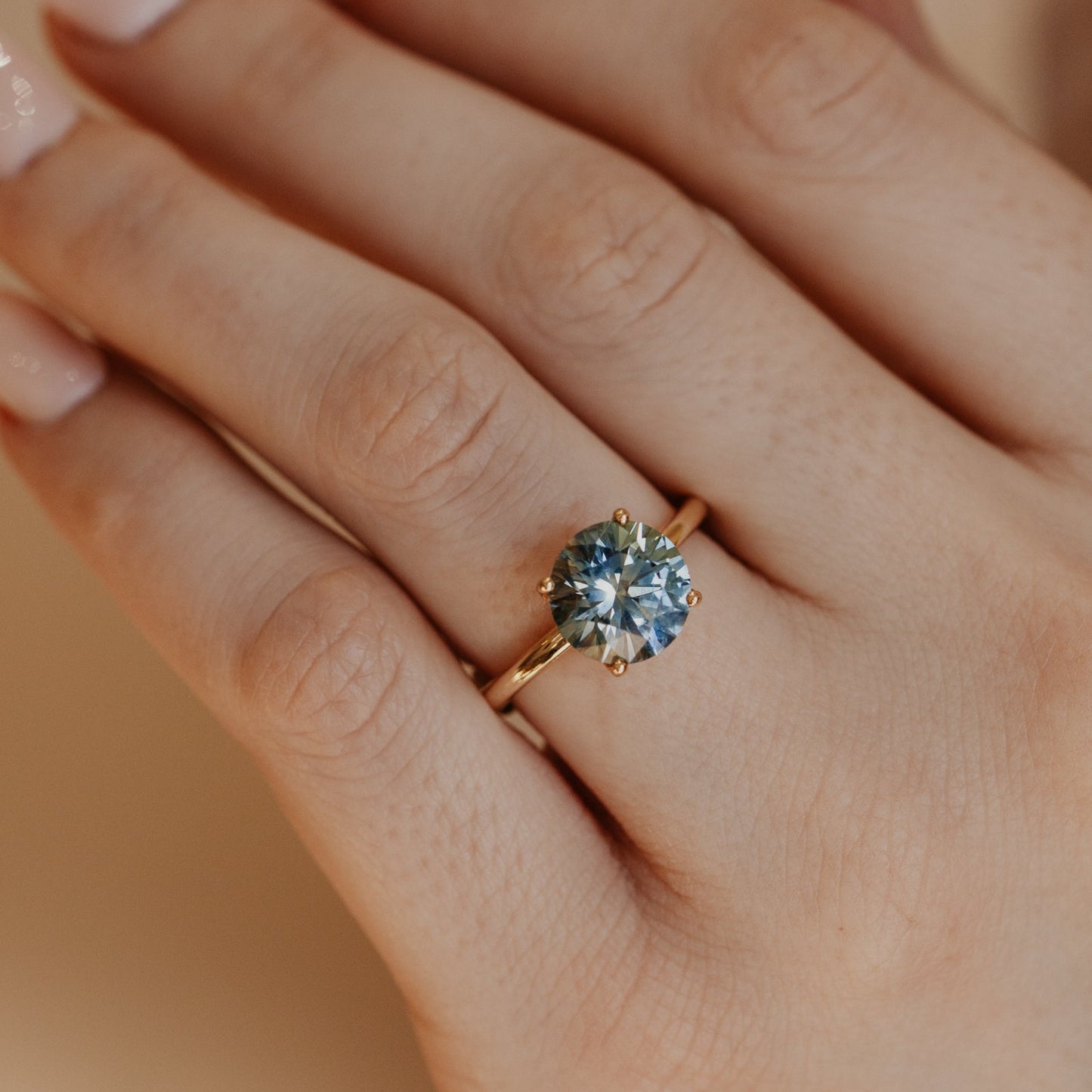The Maeve 3.86 ct Round Montana Sapphire Solitaire