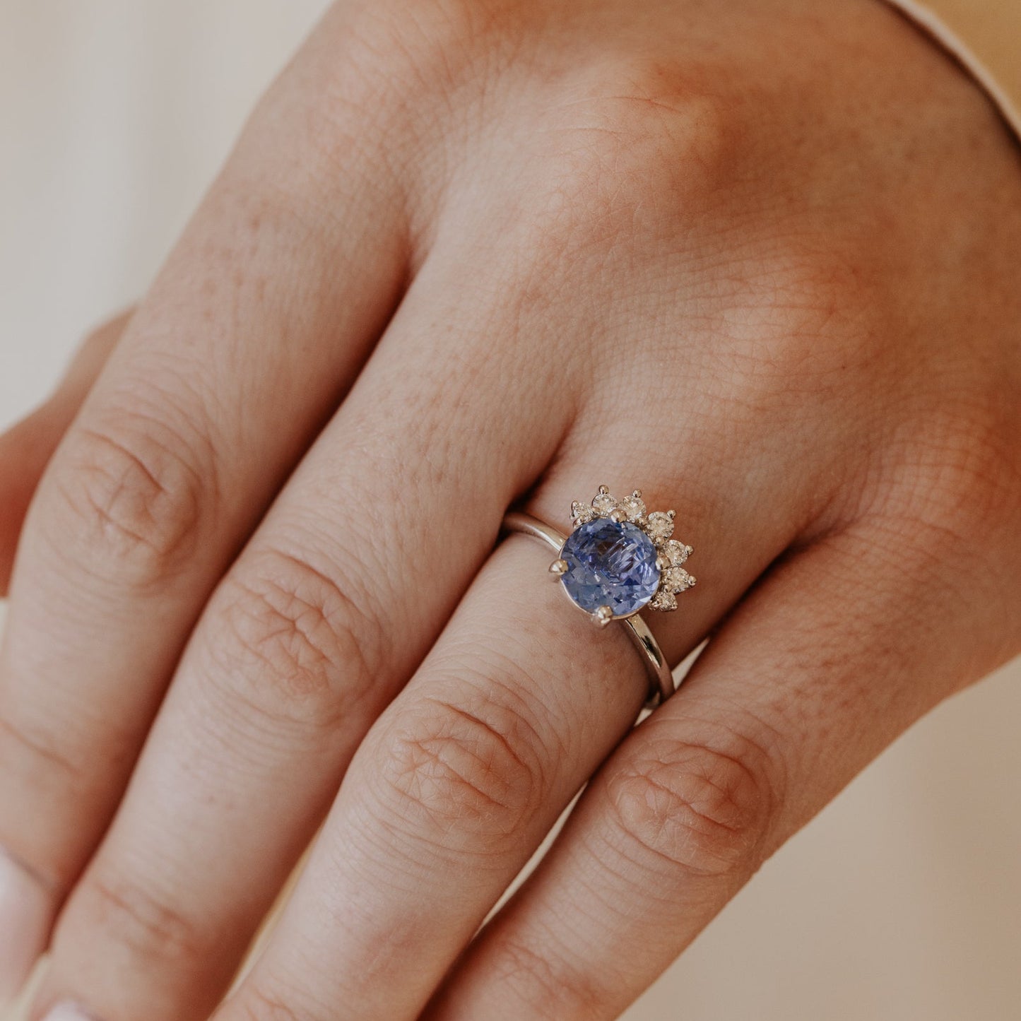 The Dillon 1.87 ct Round Blue Sapphire Ring