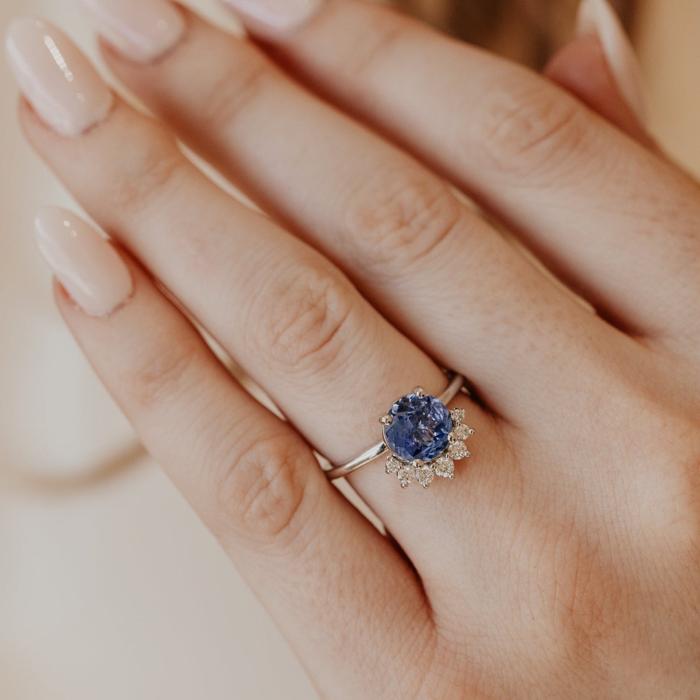 The Dillon 1.87 ct Round Blue Sapphire Ring