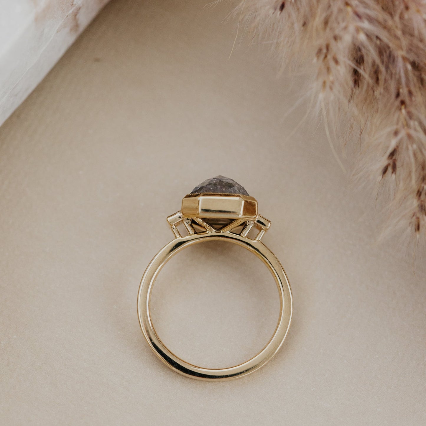 The Carson 5.71 ct Emerald Cut Rustic Diamond Ring