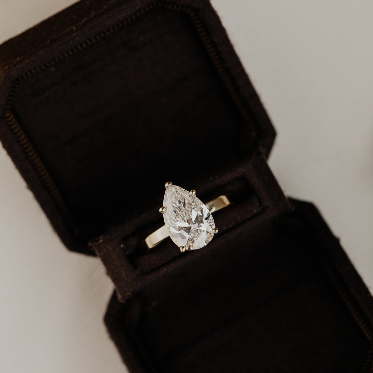 The Octavia Pear Solitaire Ring