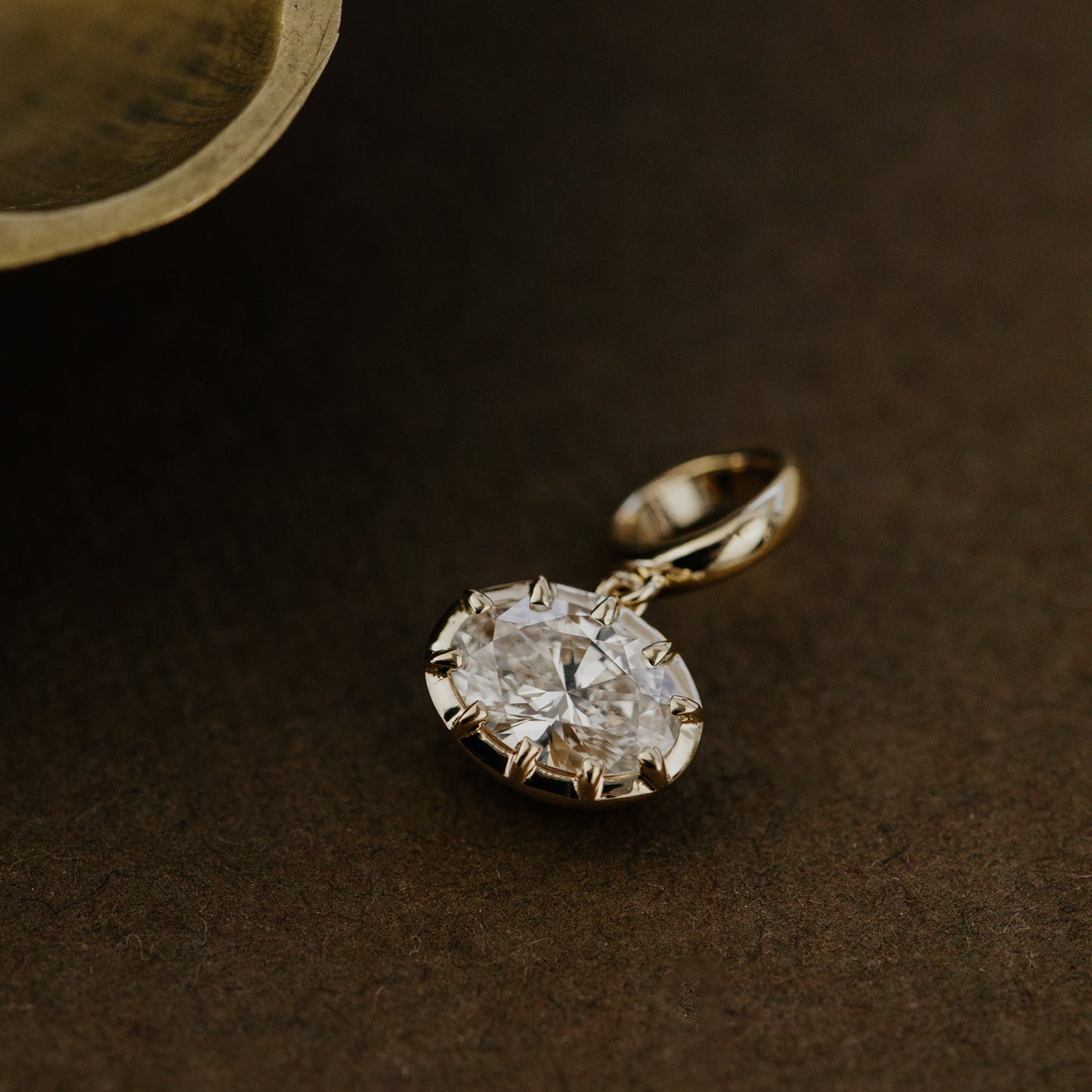 Collet Set Lab Grown Diamond Charm Necklace