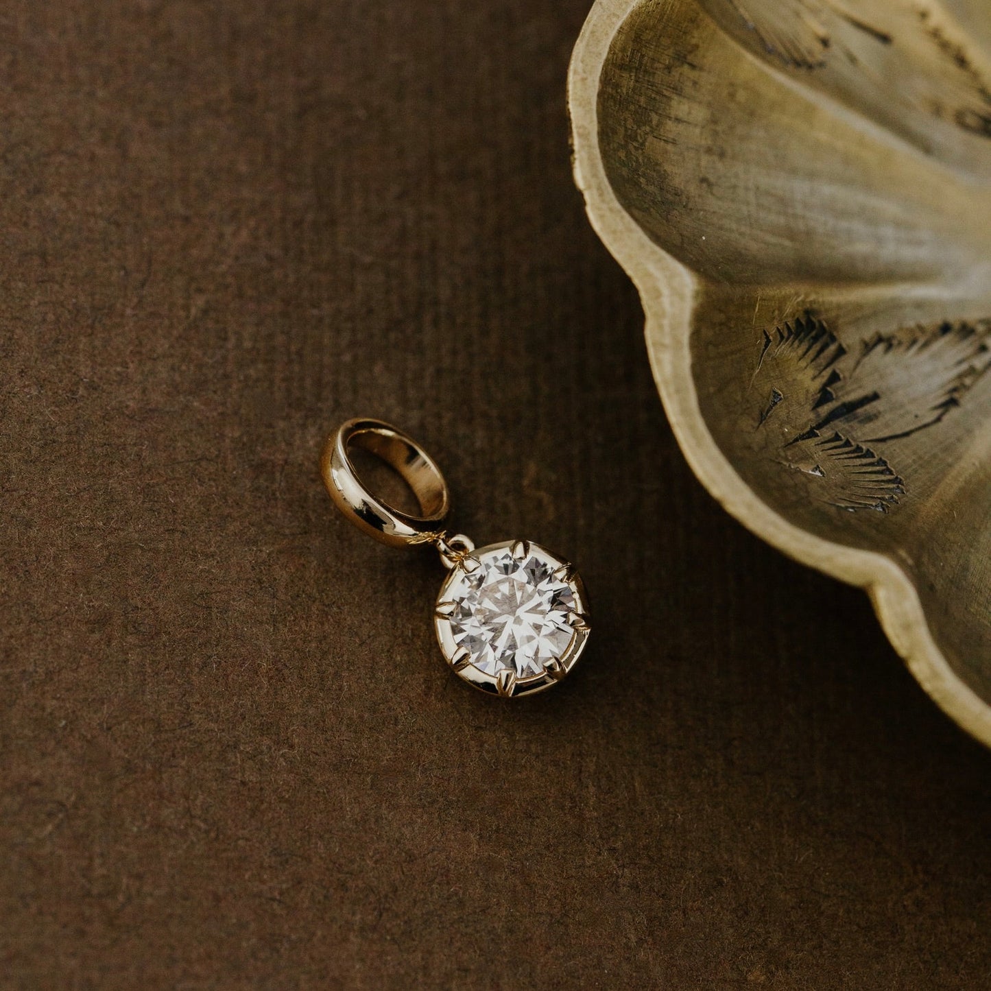 Collet Set Lab Grown Diamond Charm Necklace