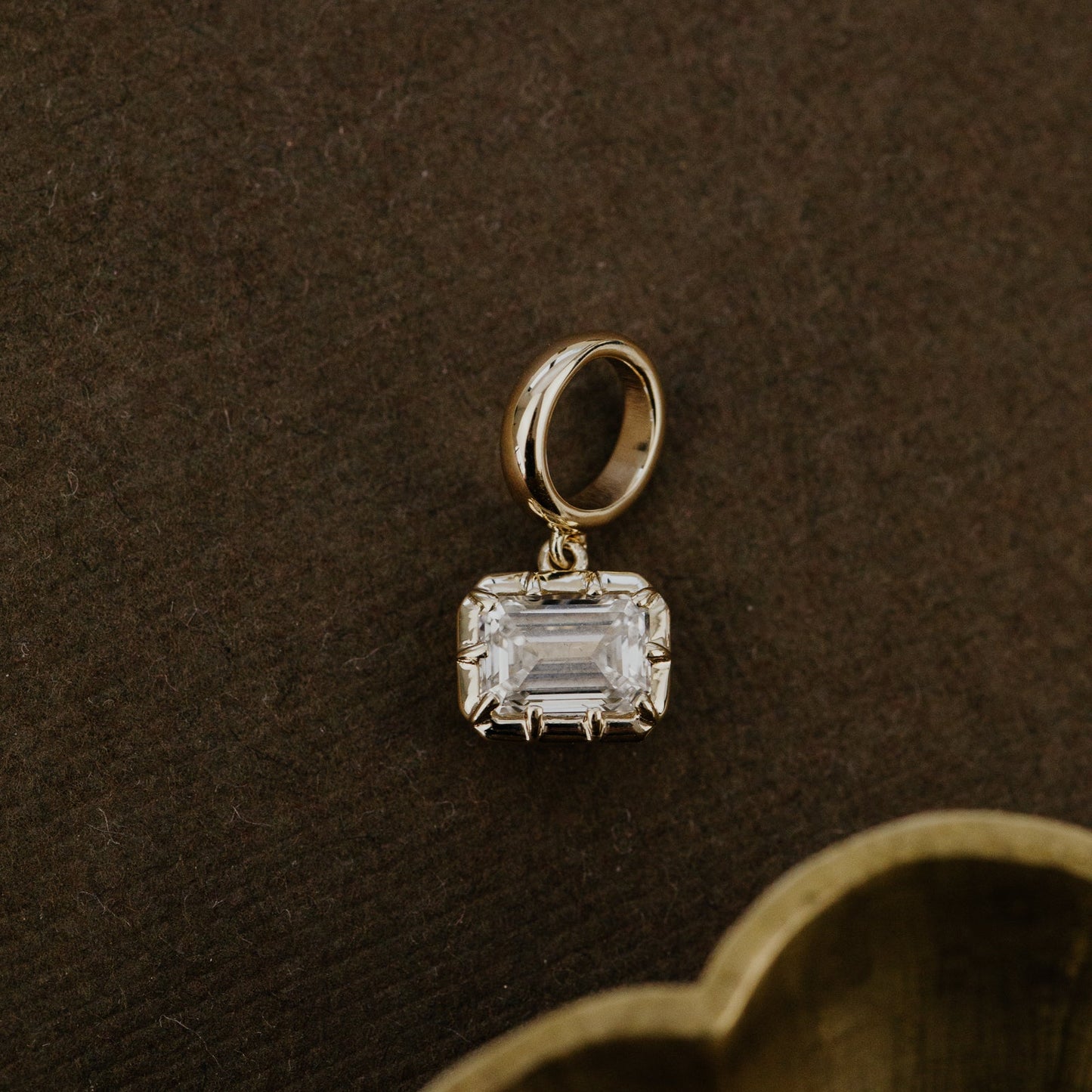 Collet Set Lab Grown Diamond Charm Necklace