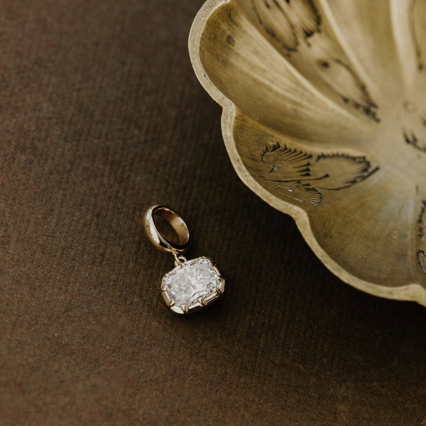 Collet Set Lab Grown Diamond Charm Necklace
