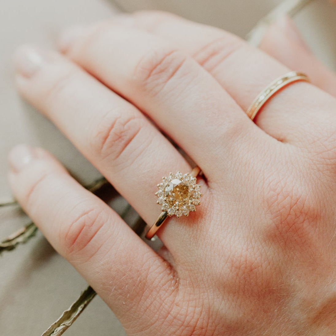 The Camille 1.40 ct Round Champagne Diamond Ring