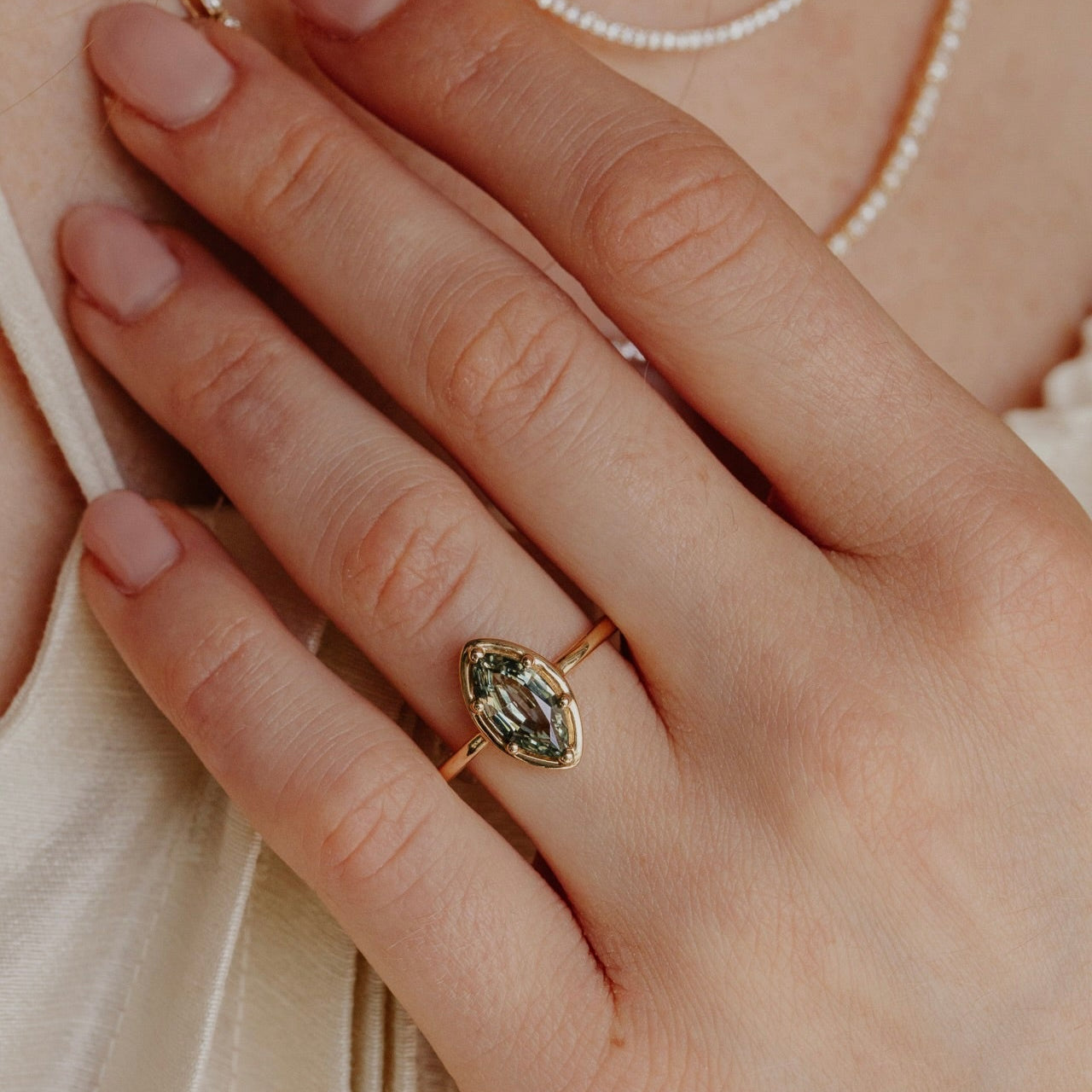 The Maren 1.94 ct Marquise Montana Sapphire Solitaire