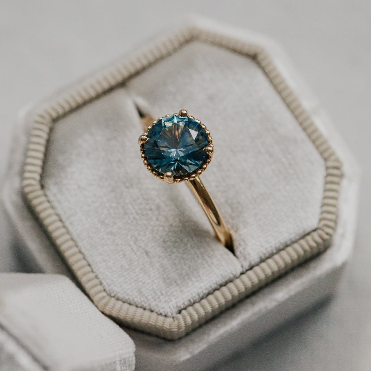 The Charlotte 2.29 ct Round Montana Sapphire Solitaire