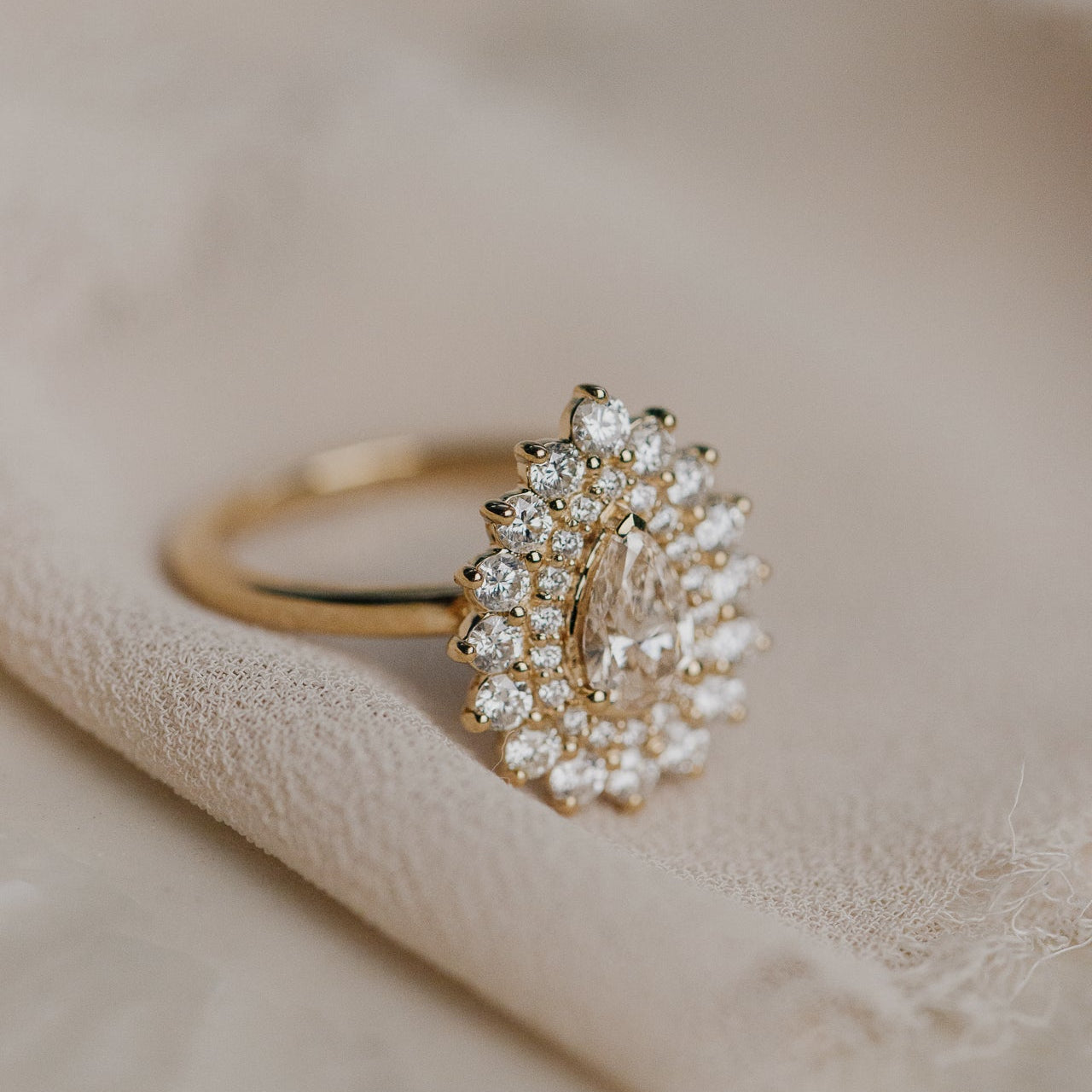 The Marseille .51 ct Pear Champagne Diamond Ring