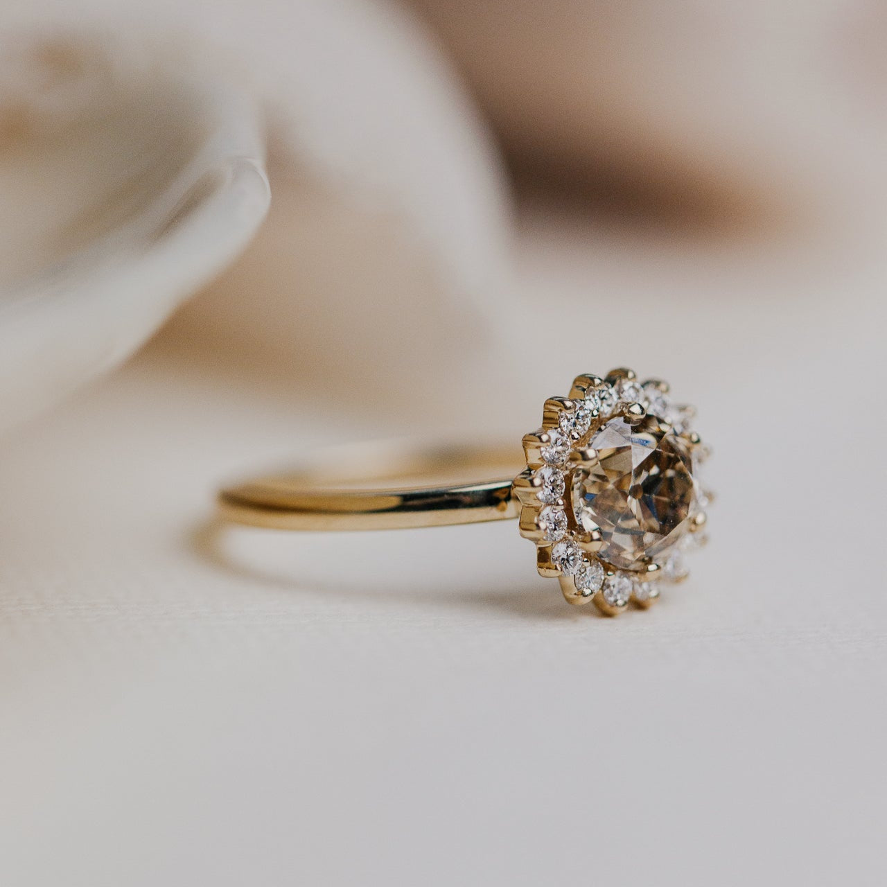 The Camille 1.40 ct Round Champagne Diamond Ring