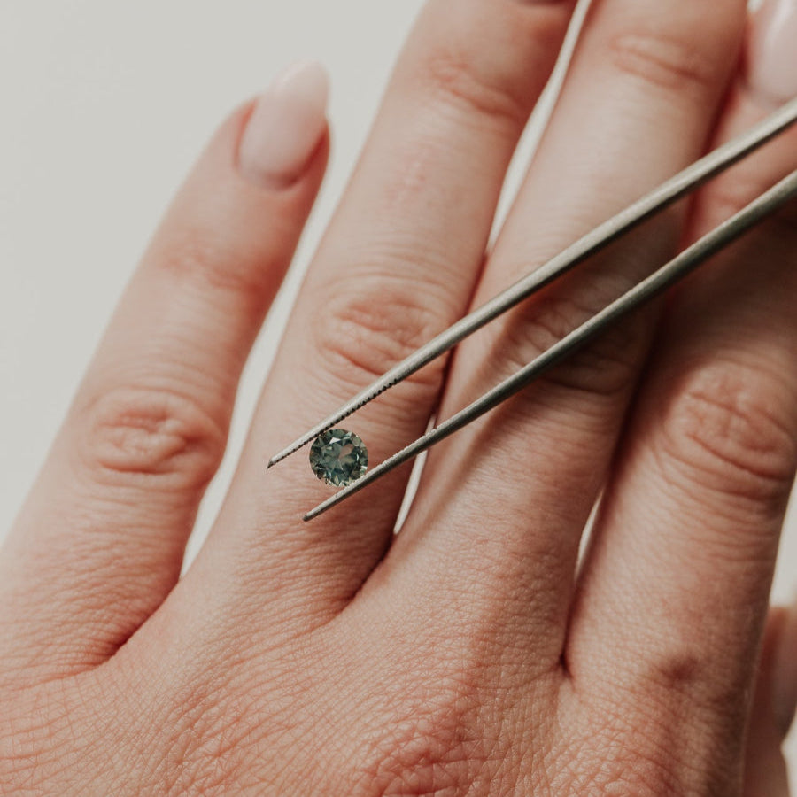 Build Your Own .75 ct Round Grey Montana Sapphire Ring