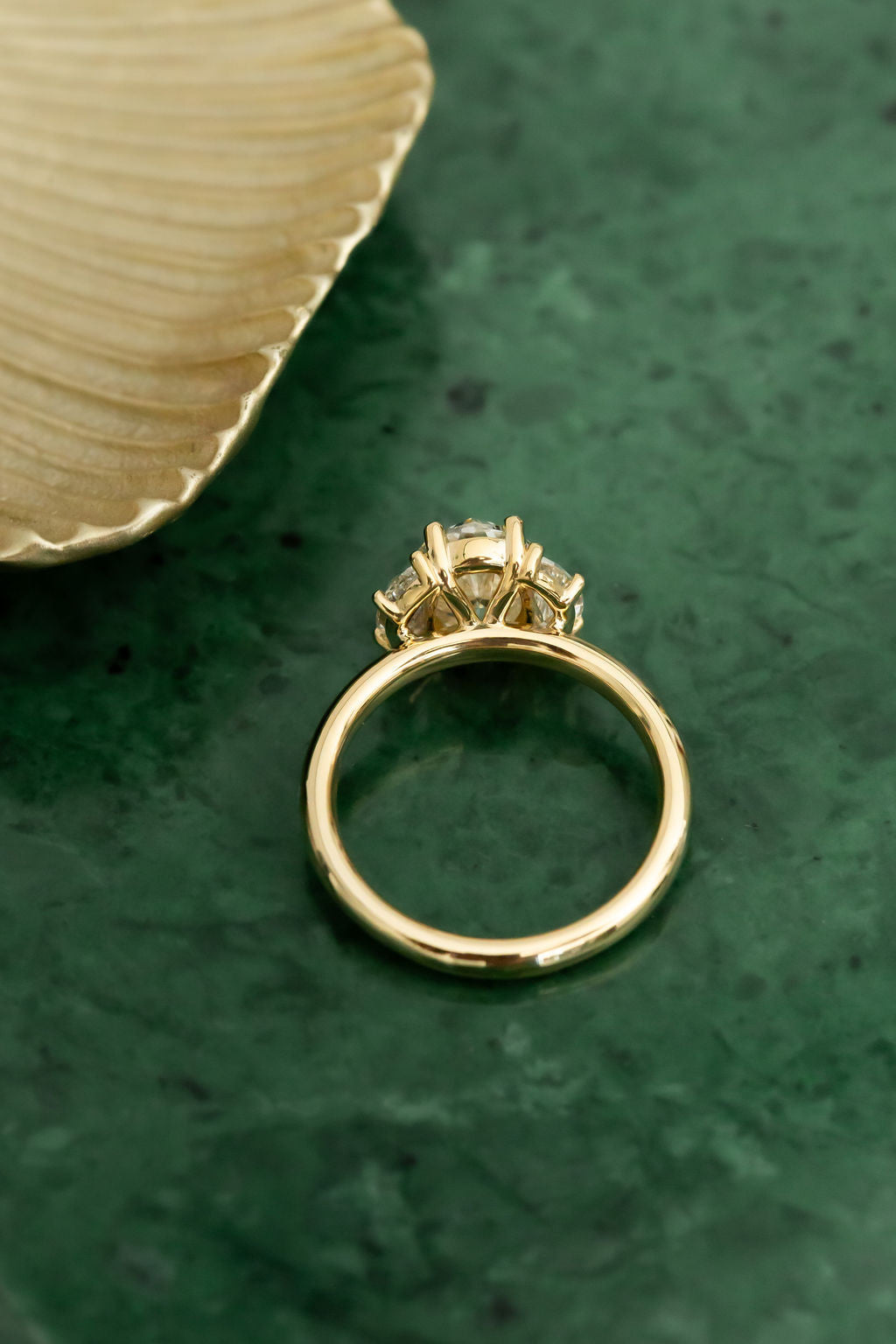 The Thalia 2.01 ct Oval Diamond Crescent Side Stones Ring