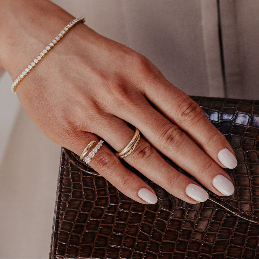 The Cascade Graduated Lab Grown Diamond Pinky Ring