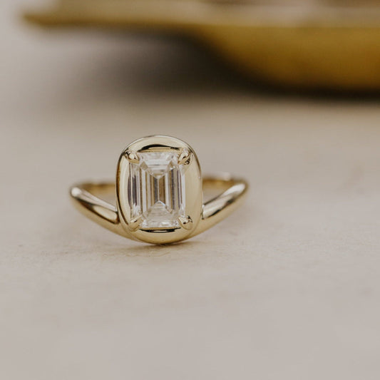 The Dawn Emerald Cut Lab Grown Diamond Pinky Ring