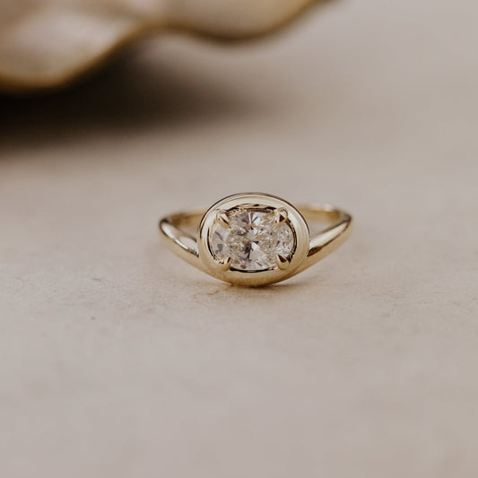 The Dawn Oval Lab Grown Diamond Pinky Ring