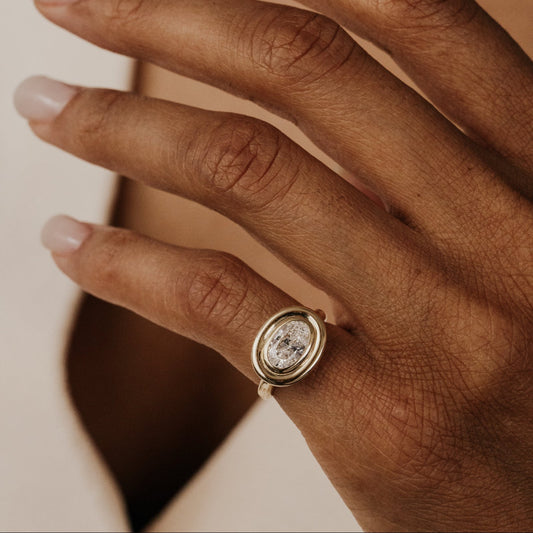 The Ripple Oval Lab Grown Diamond Pinky Ring