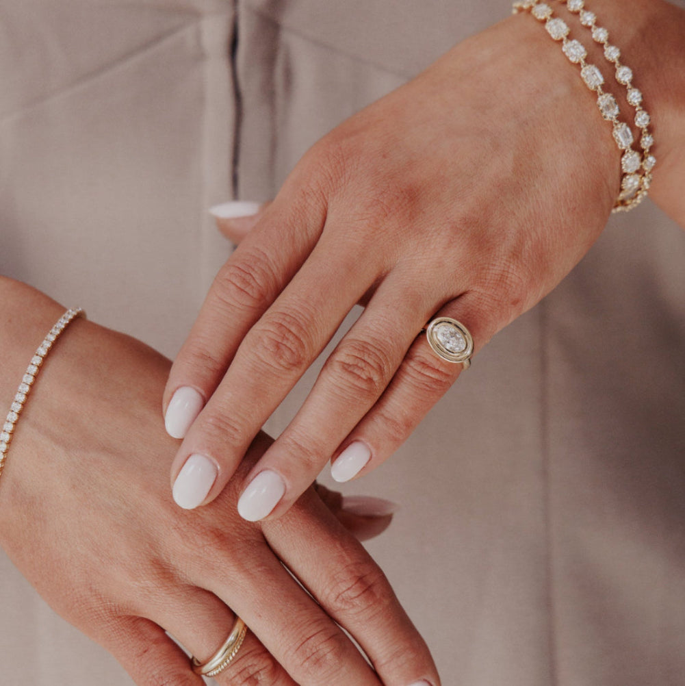 The Ripple Oval Lab Grown Diamond Pinky Ring