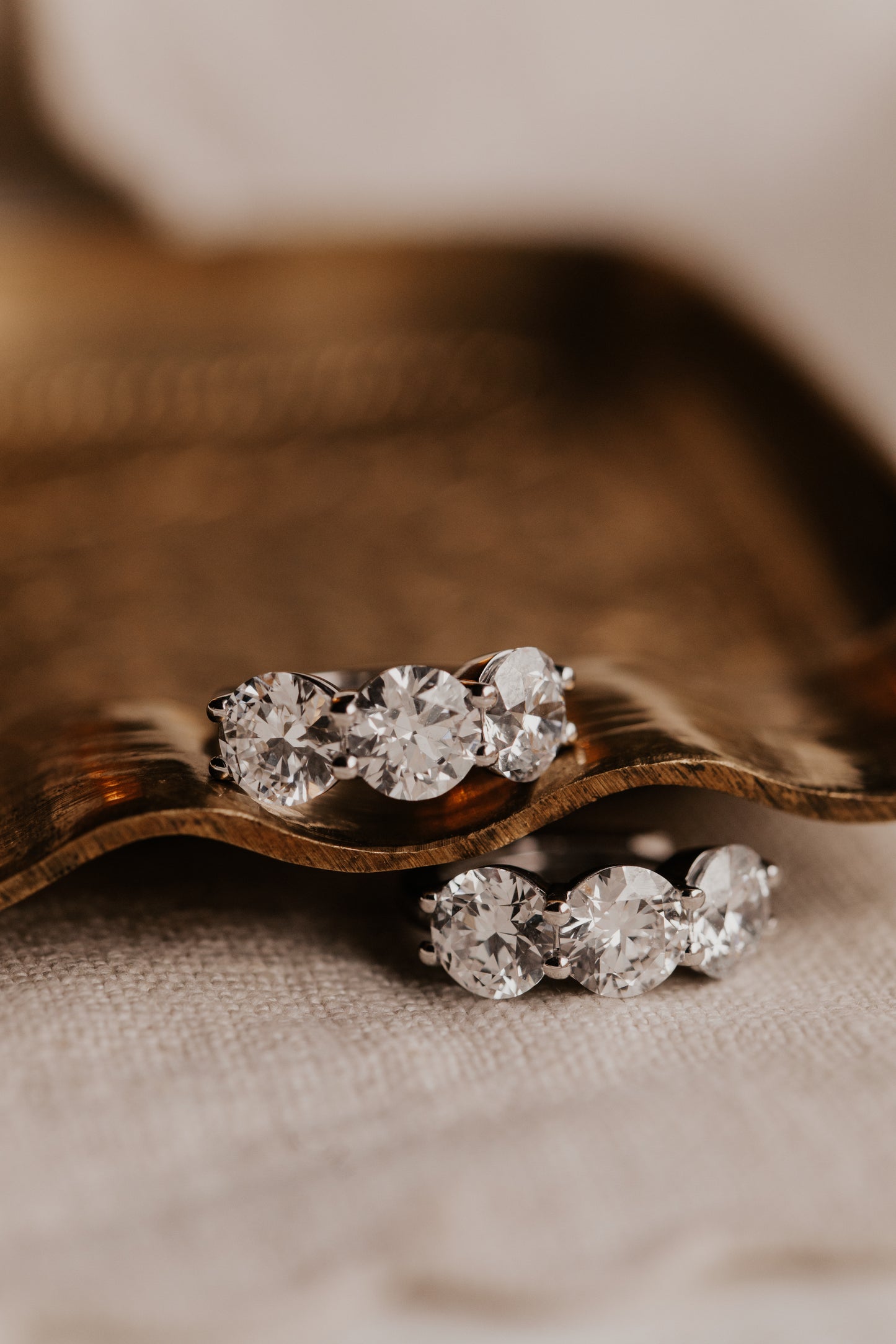 Three Lab Grown Diamond Hinged Hoop Earrings