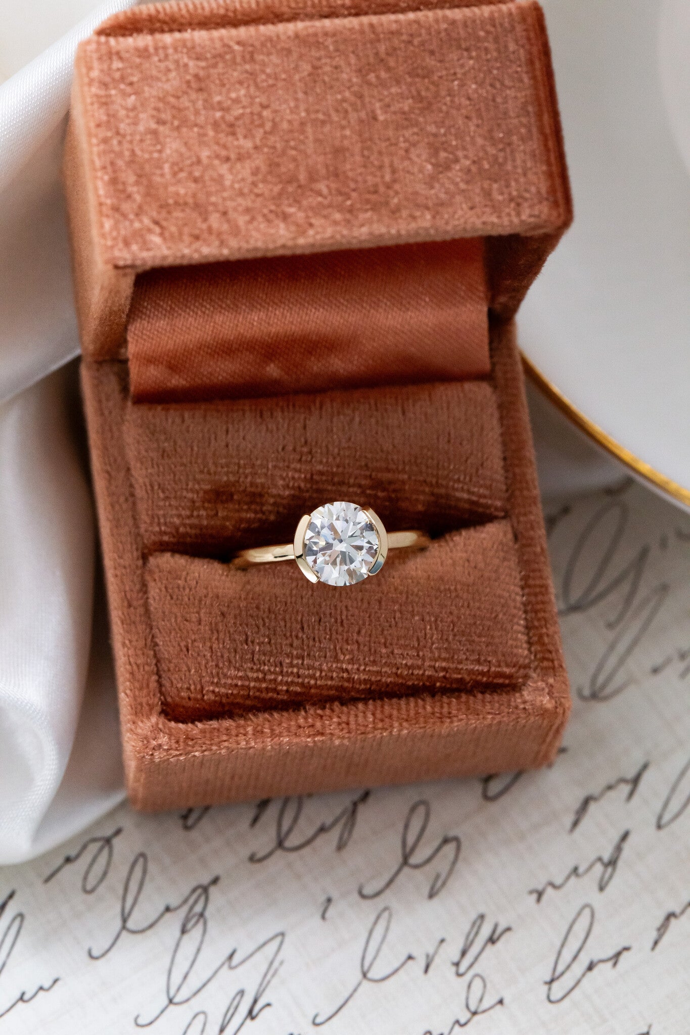 The Zadie 2.10 ct Round Lab Grown Diamond Solitaire in Sarah O Jewelry ring box