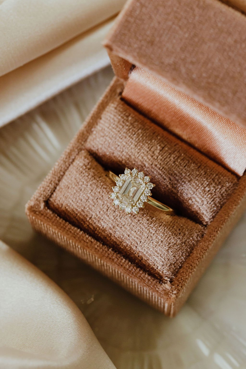 The Camille 1.03 ct Emerald Cut Champagne Diamond Ring