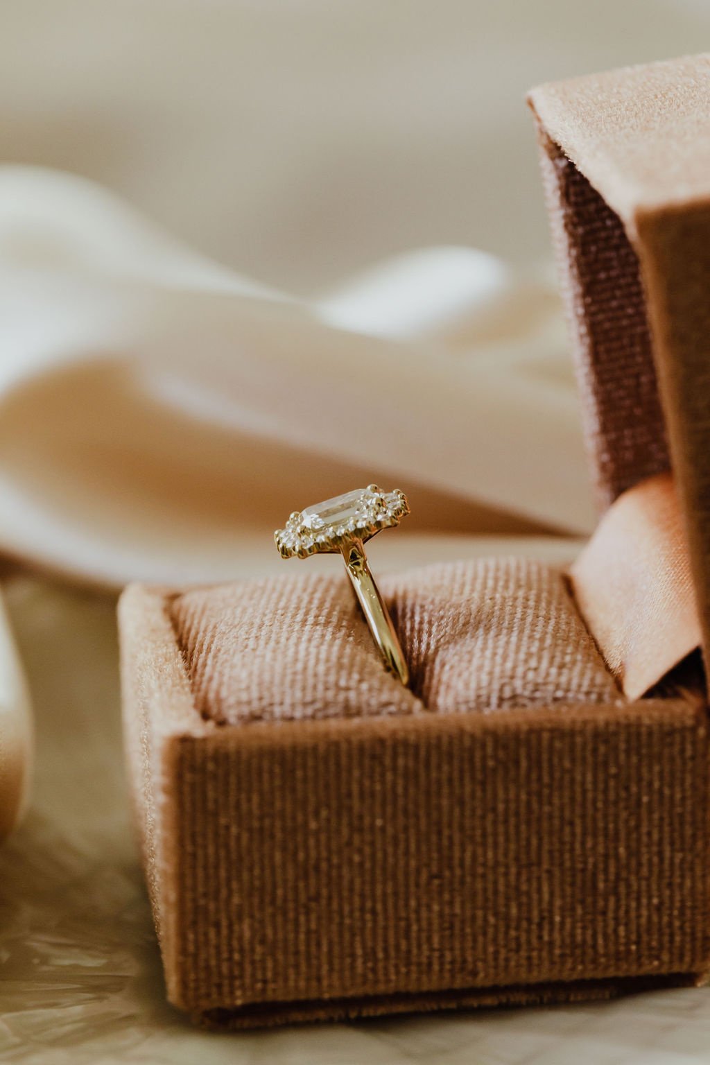 The Camille 1.03 ct Emerald Cut Champagne Diamond Ring