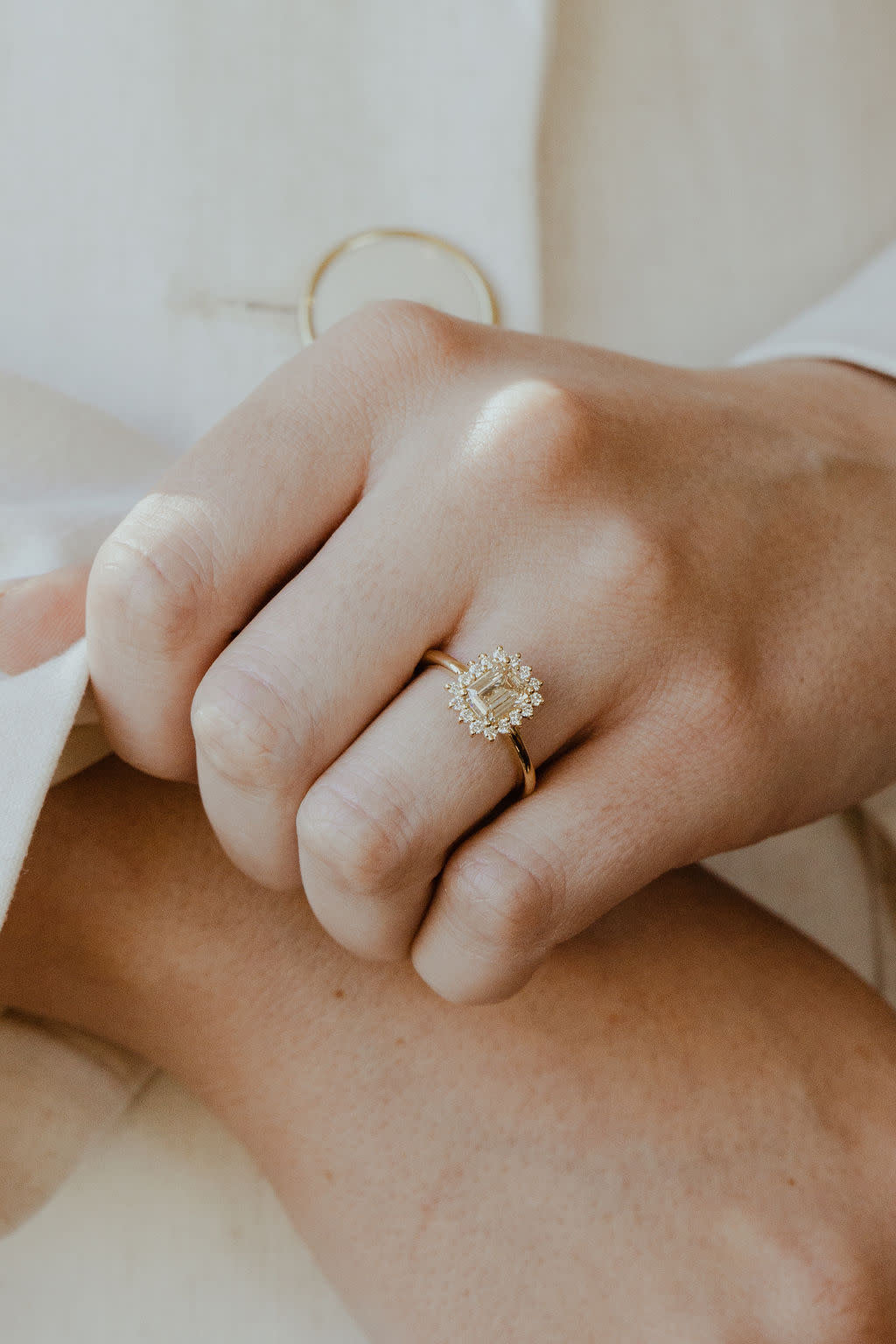 The Camille 1.03 ct Emerald Cut Champagne Diamond Ring