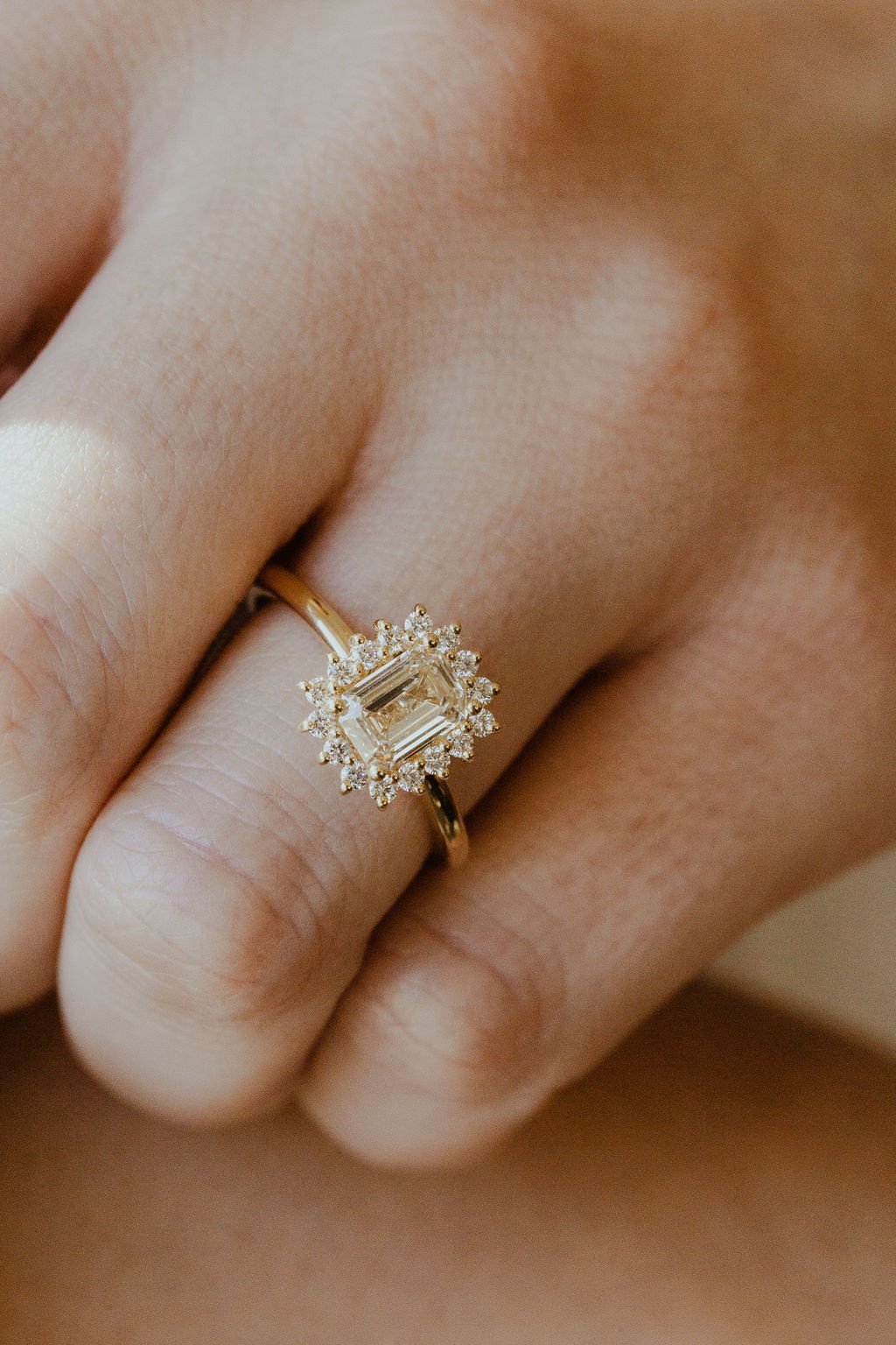 The Camille 1.03 ct Emerald Cut Champagne Diamond Ring