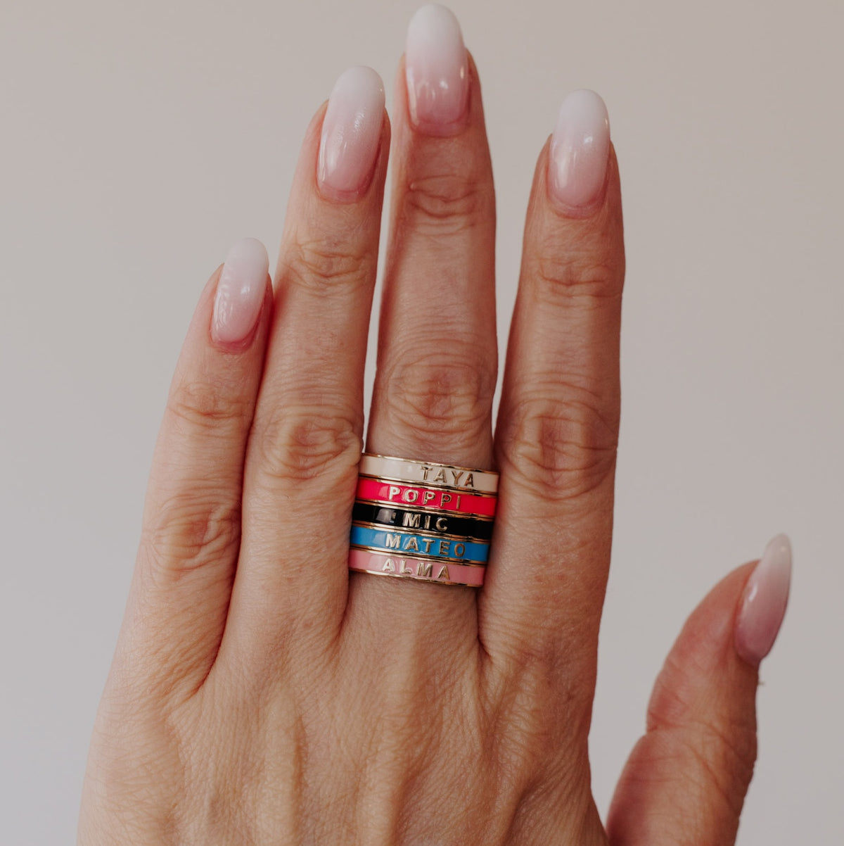 Personalized Enamel Name Band