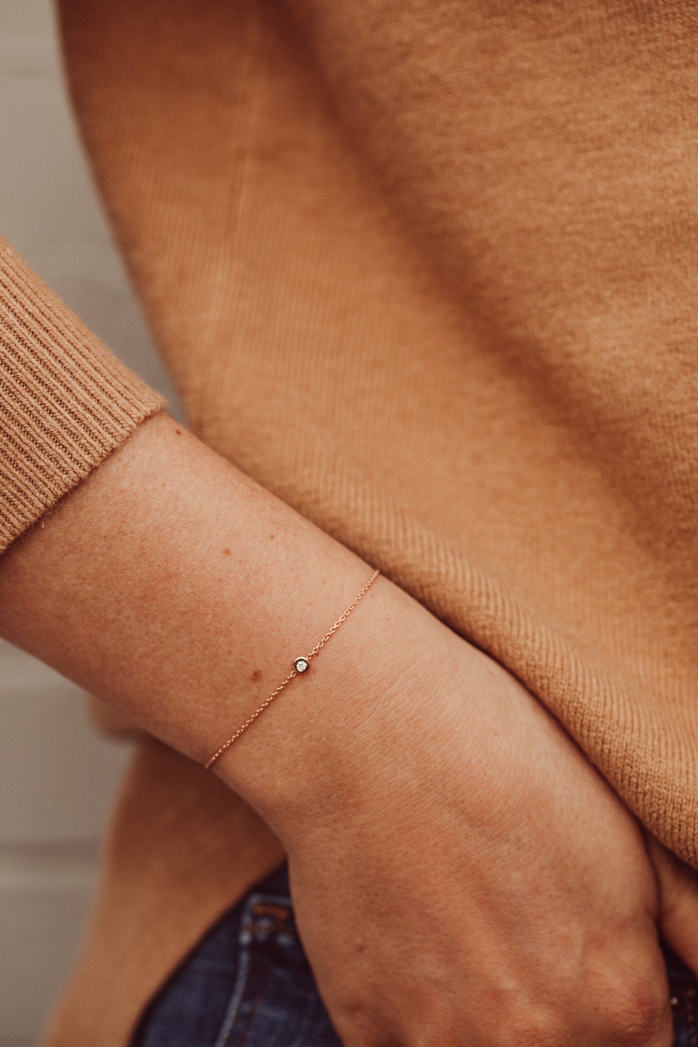 Bezel Diamond Bolo Bracelet