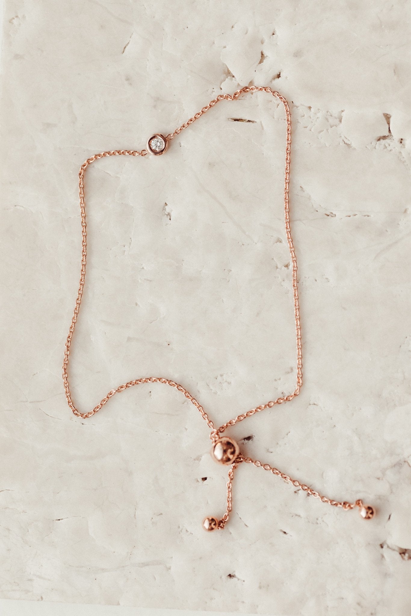 Bezel Diamond Bolo Bracelet