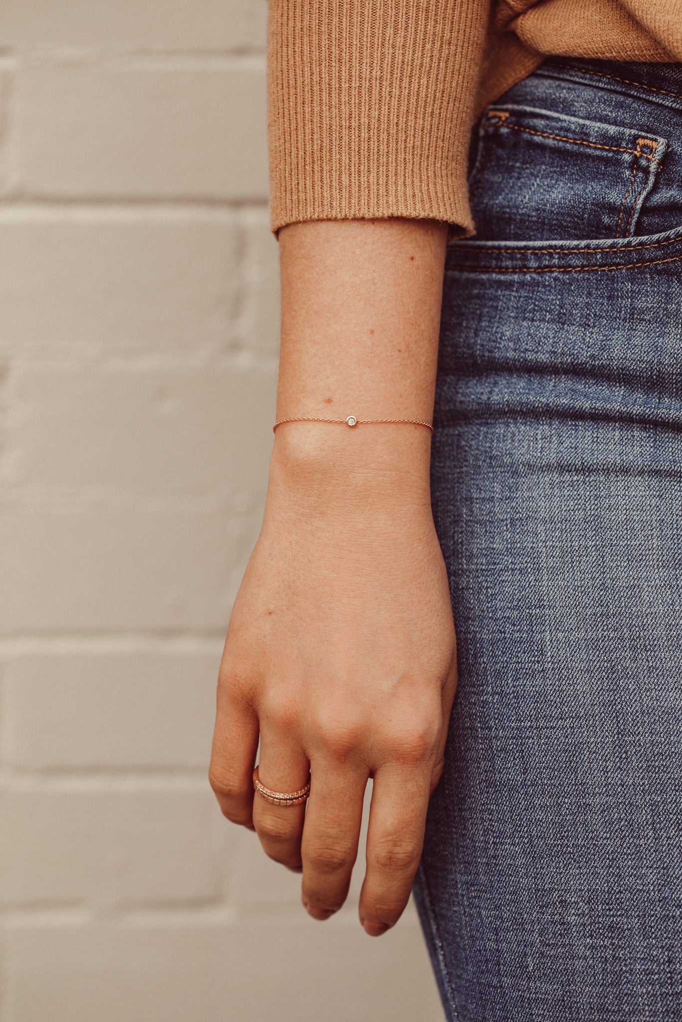 Bezel Diamond Bolo Bracelet