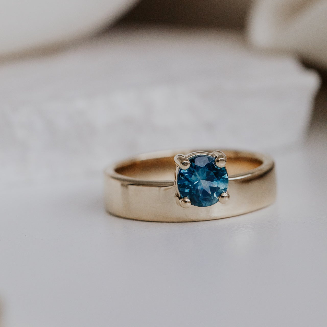 Build Your Own 1.41 ct Round Blue Sri Lanka Sapphire Ring