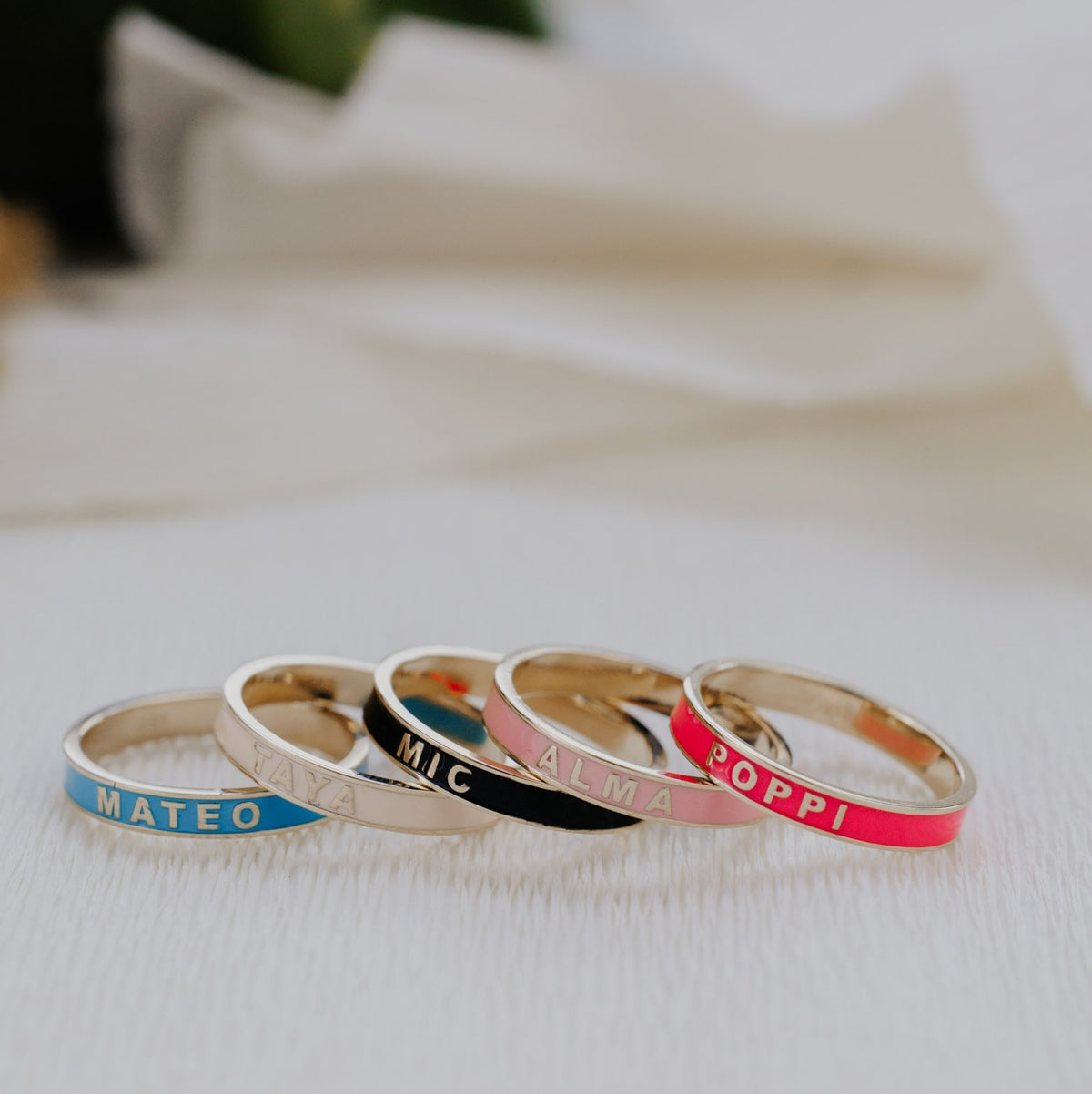 Personalized Enamel Name Band