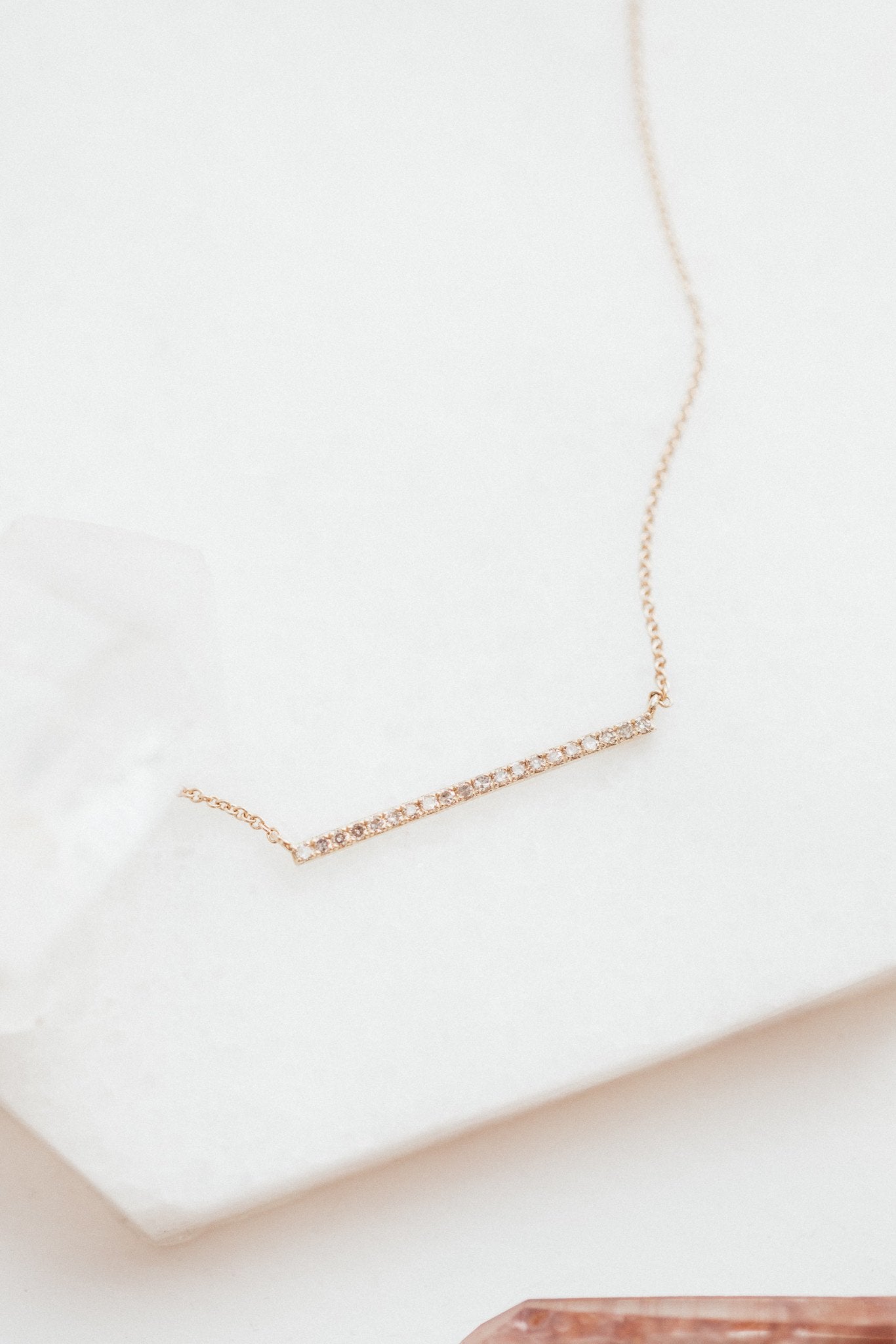 Pave Diamond Bar Necklace