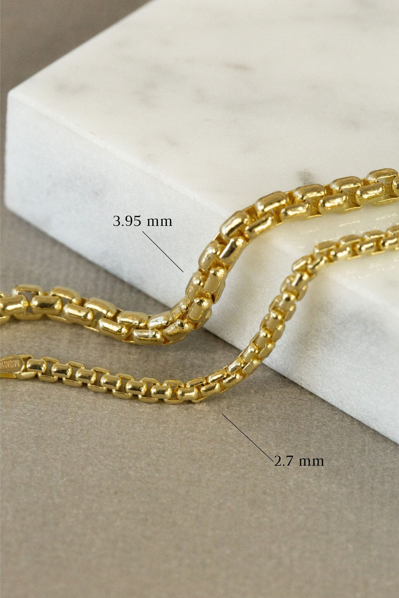 Wide Solid Rounded Box Chain Bracelet