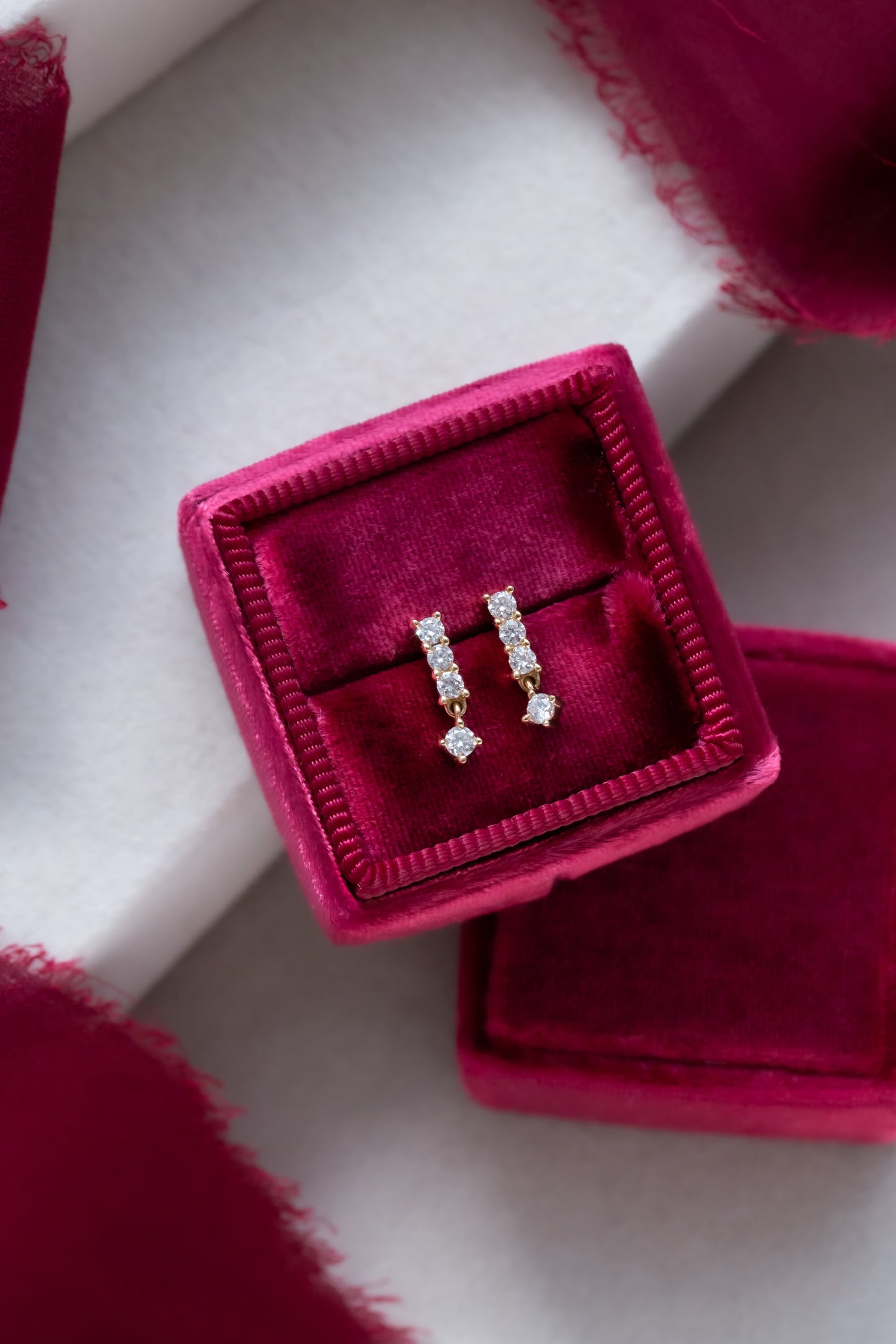 Three Diamonds with Diamond Dangle Earrings