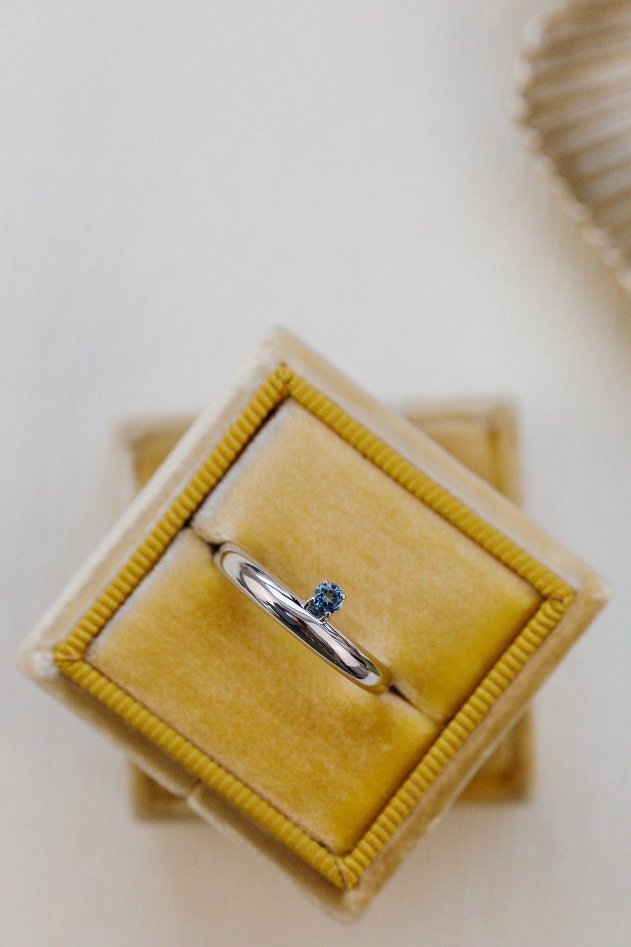 Rounded Band with Blue Topaz Ring
