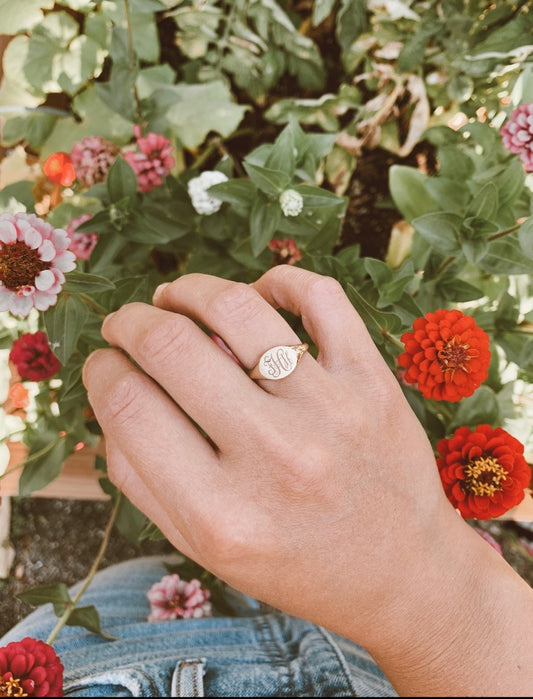 East West Oval Signet Ring