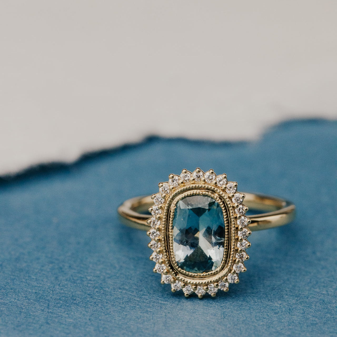 The Nile 1.71 ct Elongated Cushion Blue Montana Sapphire Ring