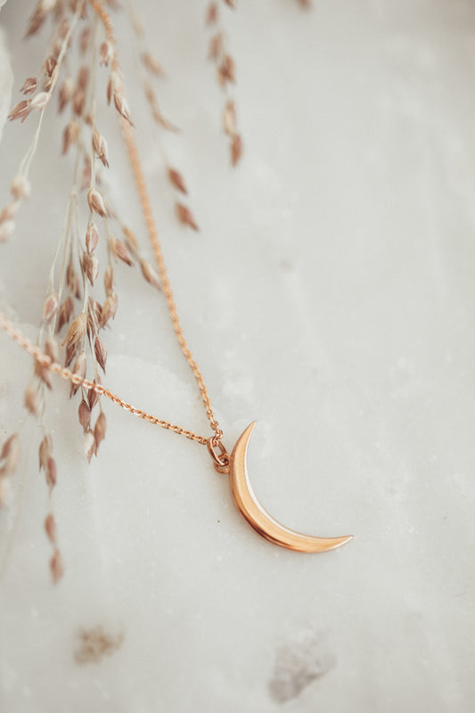 Thin Crescent Moon Necklace