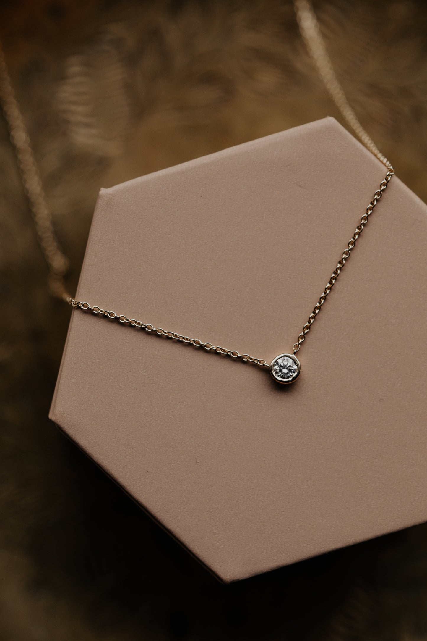 Bezel Set Diamond on Chain Necklace