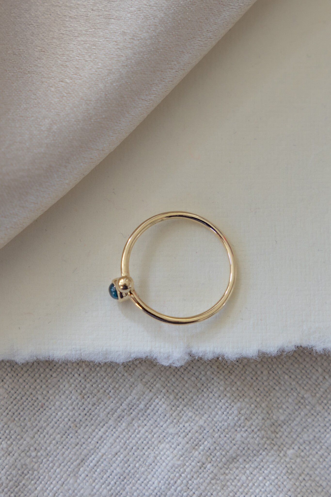 Blue Topaz and Metal Ball Ring