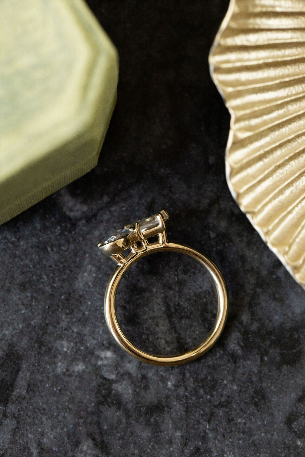 The Toi et Moi 1.00 ct Moval and 1.00 ct Kite Diamond Ring