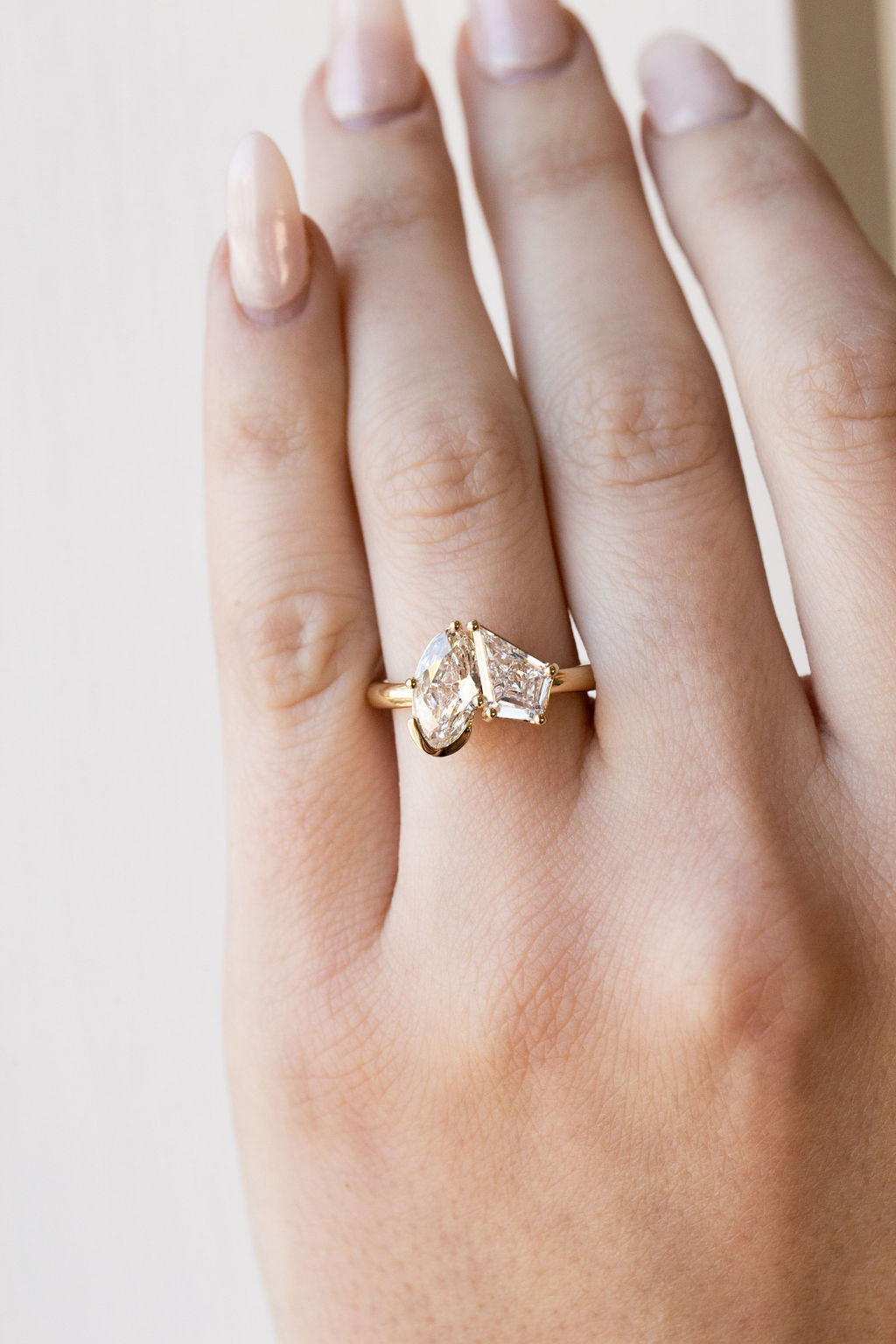 The Toi et Moi 1.00 ct Moval and 1.00 ct Kite Diamond Ring