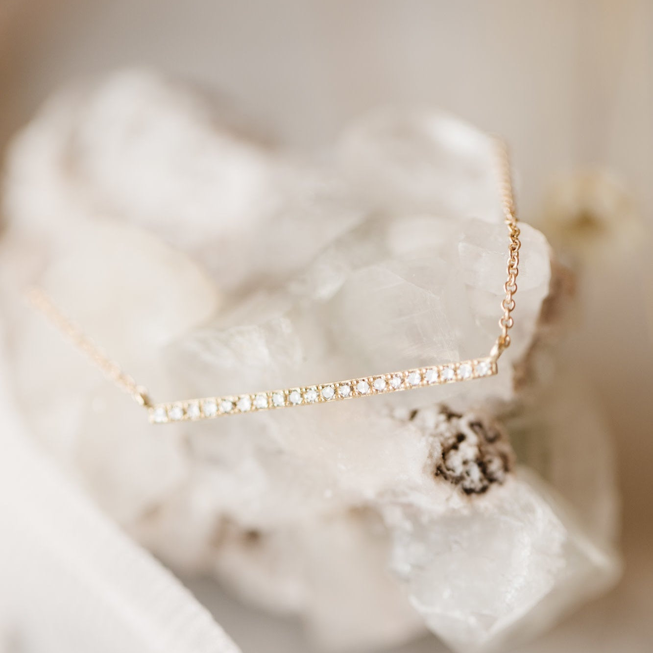 Pave Diamond Bar Necklace