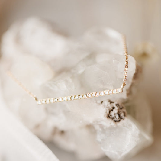Pave Diamond Bar Necklace
