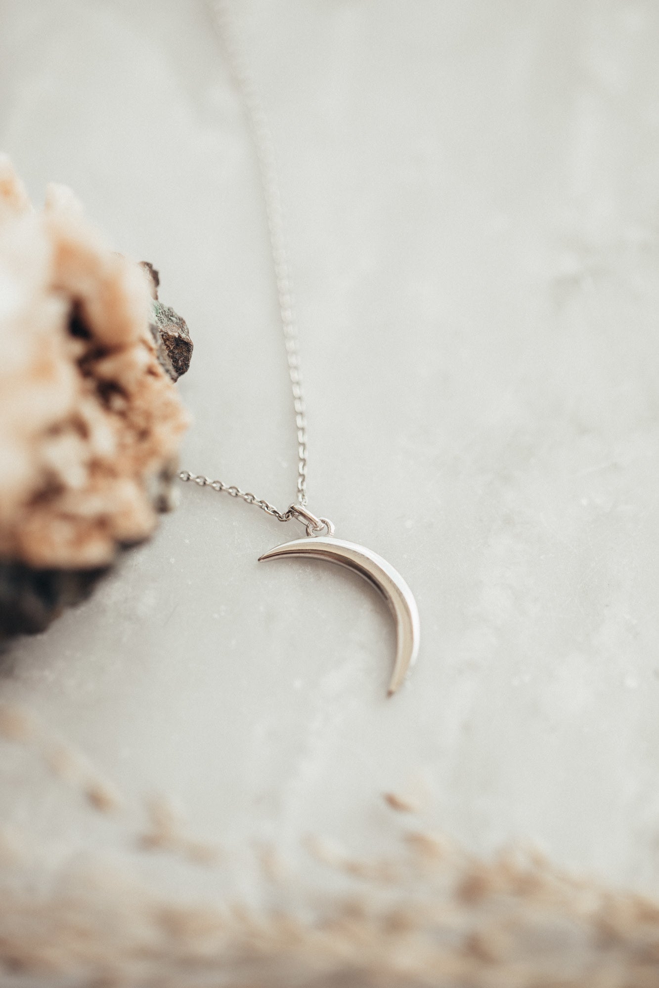 Thin Crescent Moon Necklace