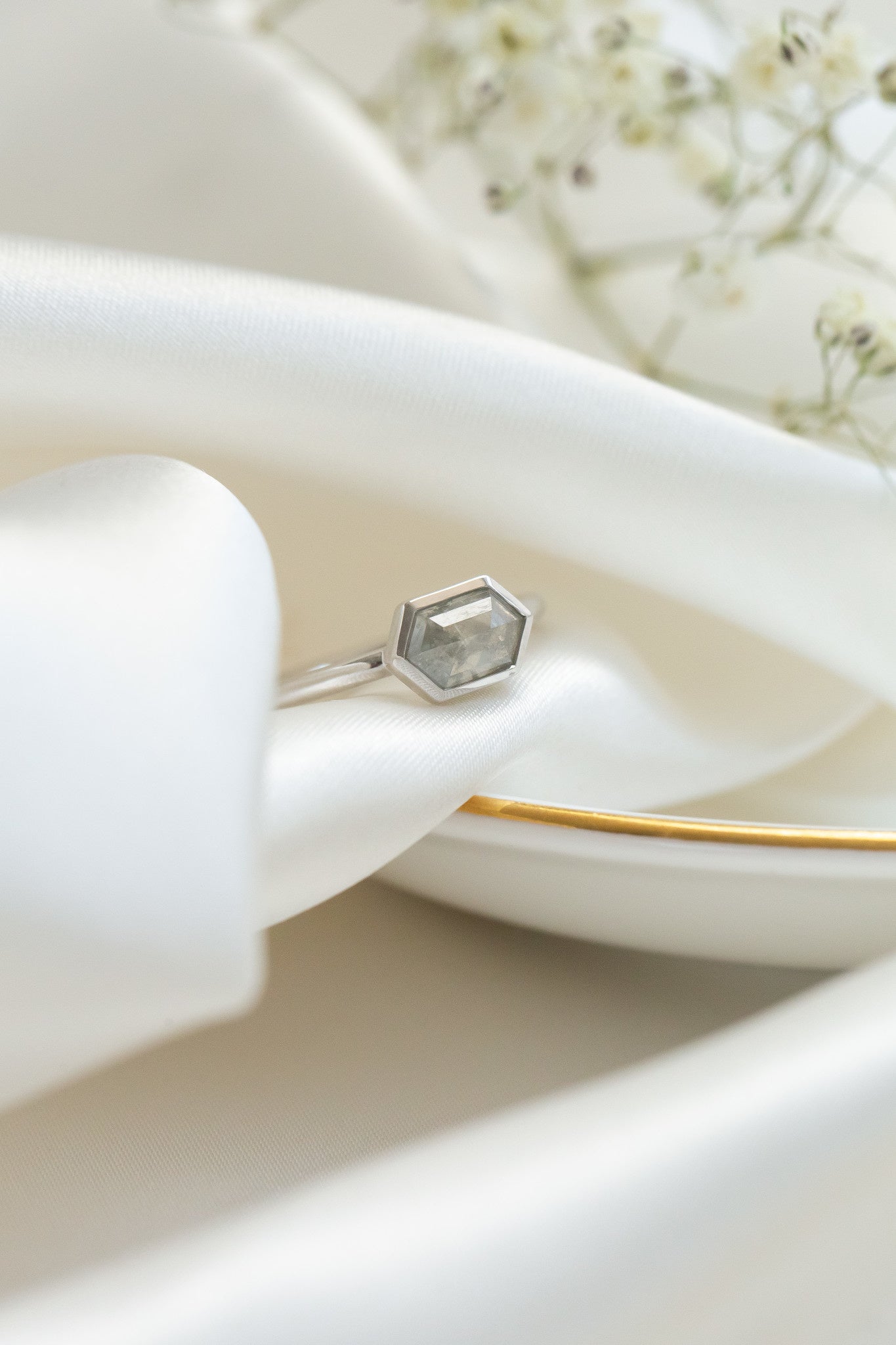 The Bennett 1.21 ct Hexagon Rustic Bezel Solitaire